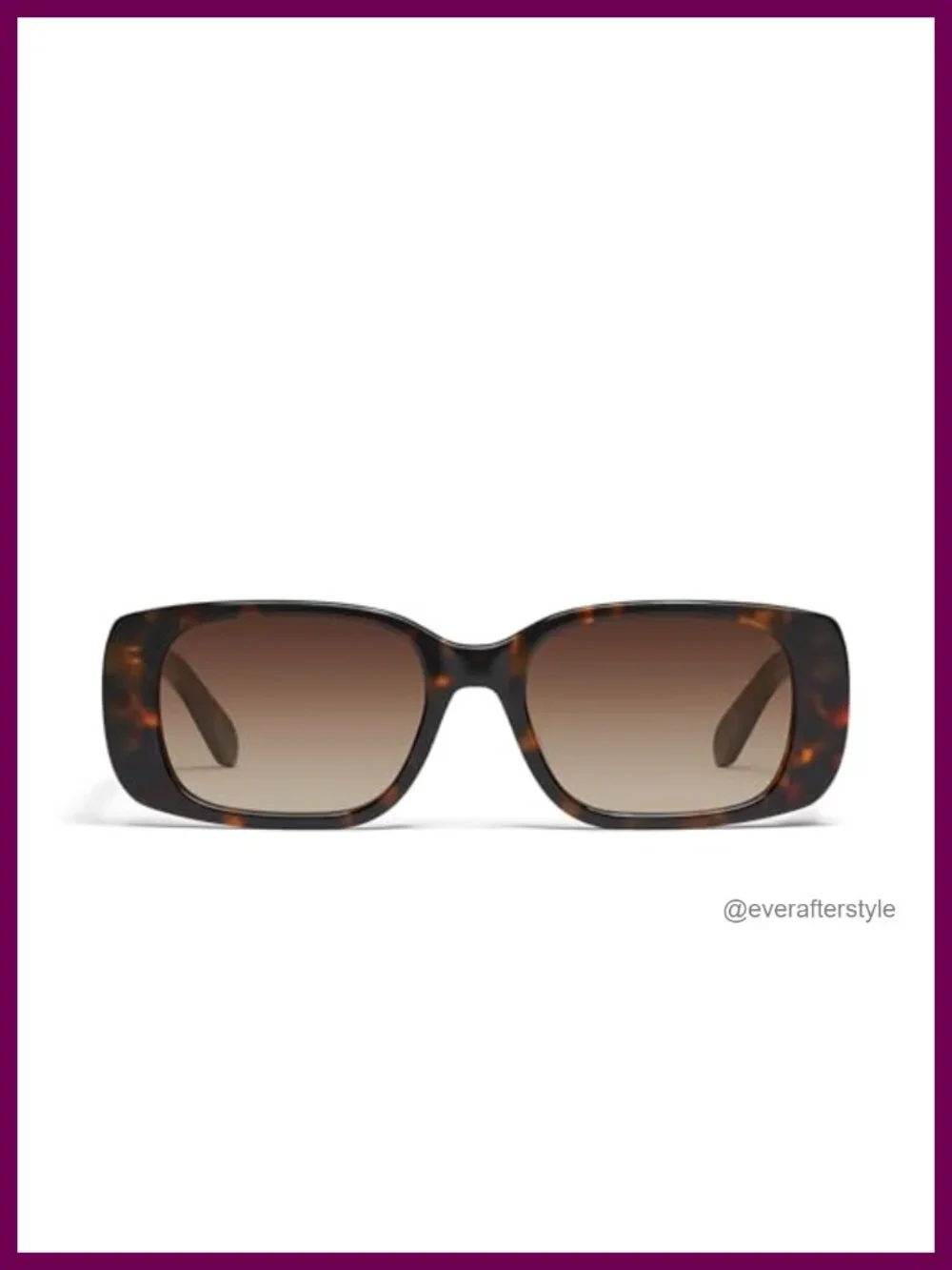 QUAY Karma Oversized Rectangular Acetate Sunglasses UV Protected